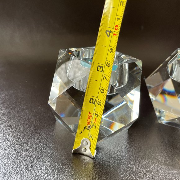 2 x Rosenthal Germany Crystal Votive Candle Holder Carlyle Clear Faceted - Picture 8 of 10